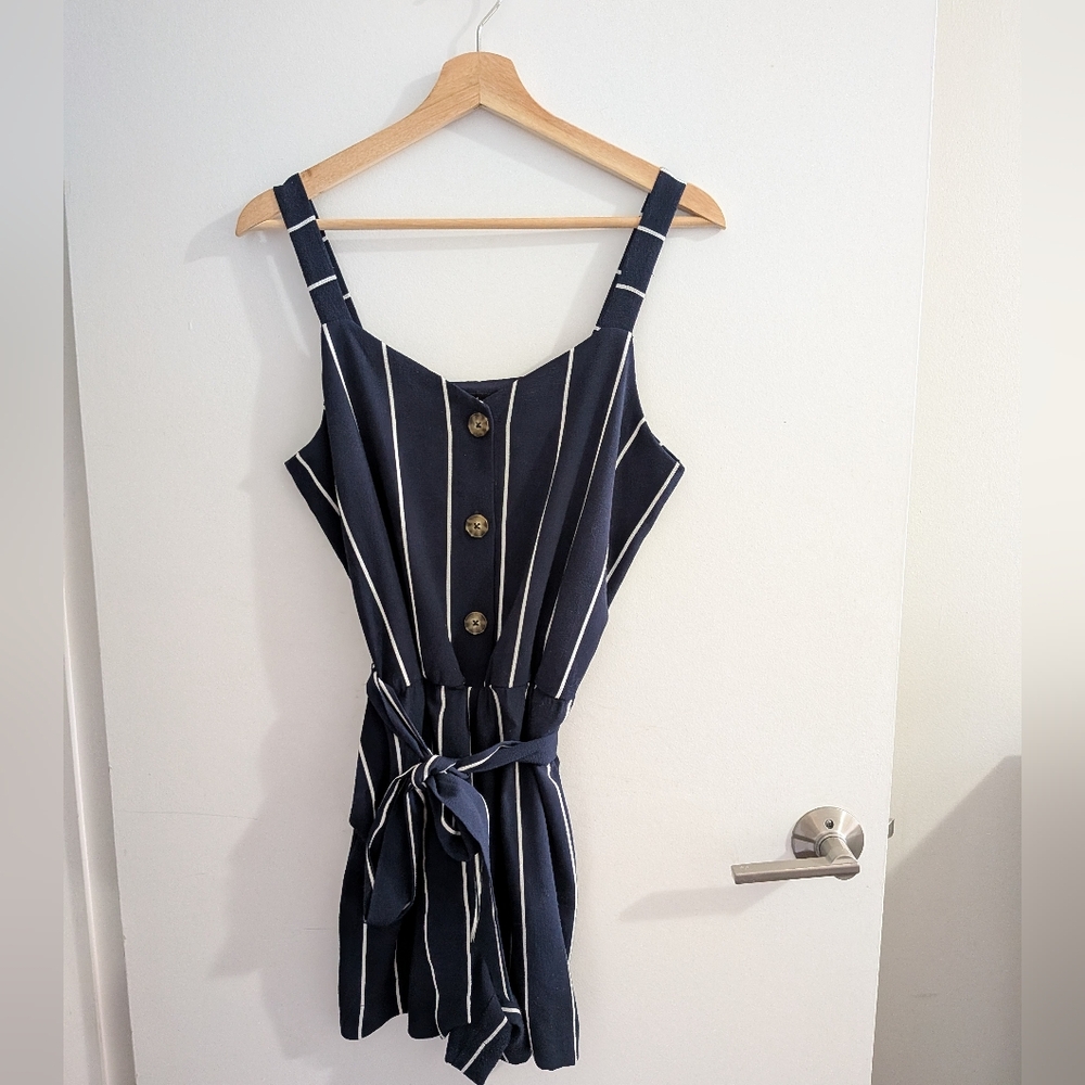 Reitmans Blue and White Tie Front Sundress